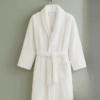 Premium 450 GSM Terry Cotton Bathrobe – White | Luxurious Shawl Collar | Super Absorbent & Ultra-Soft | Unisex Loungewear | 140cm Length