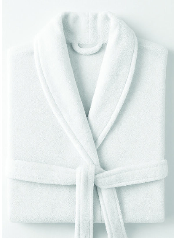 Premium 450 GSM Terry Cotton Bathrobe – White | Luxurious Shawl Collar | Super Absorbent & Ultra-Soft | Unisex Loungewear | 140cm Length