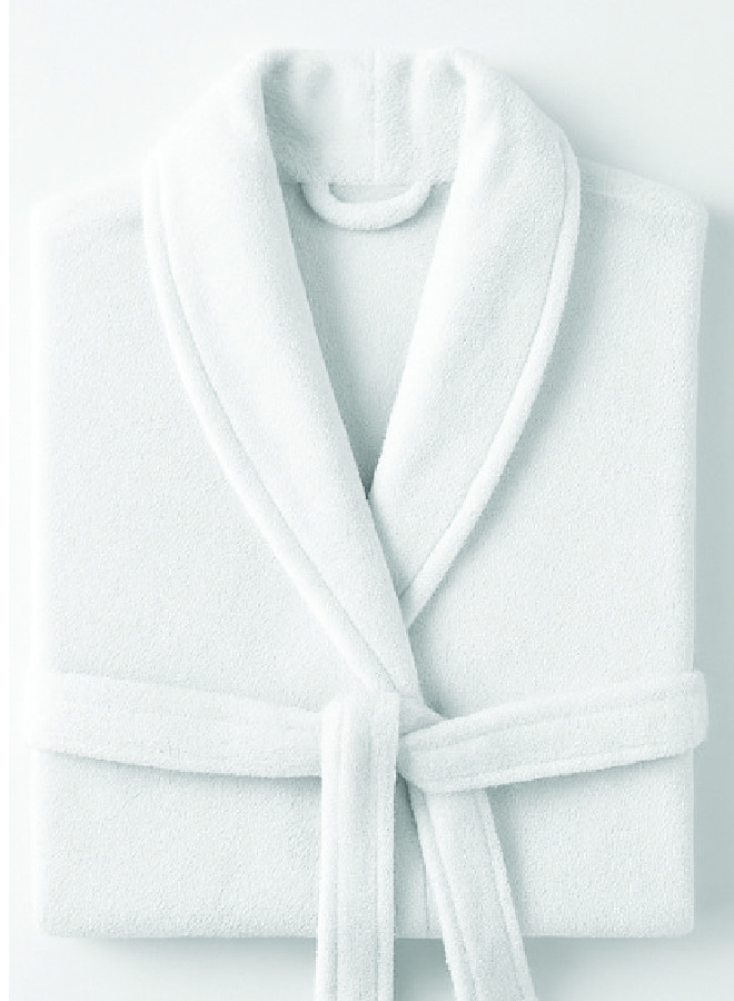 Premium 450 GSM Terry Cotton Bathrobe – White | Luxurious Shawl Collar | Super Absorbent & Ultra-Soft | Unisex Loungewear | 140cm Length