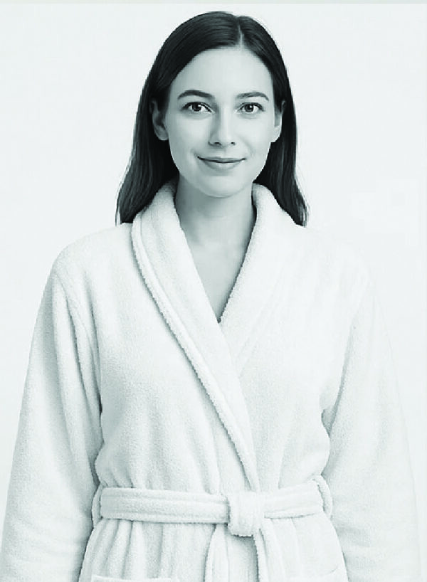 Premium 450 GSM Terry Cotton Bathrobe – White | Luxurious Shawl Collar | Super Absorbent & Ultra-Soft | Unisex Loungewear | 140cm Length