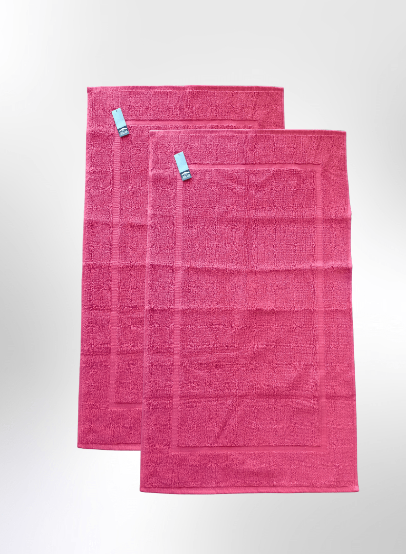 1 2 Pieces Luxury Bath Mat Set 50X90cm 800 GSM Premium Cotton Ultra Soft and Highly Absorbent Expertly Woven for Durability Hotel And Spa Quality Towels Pink