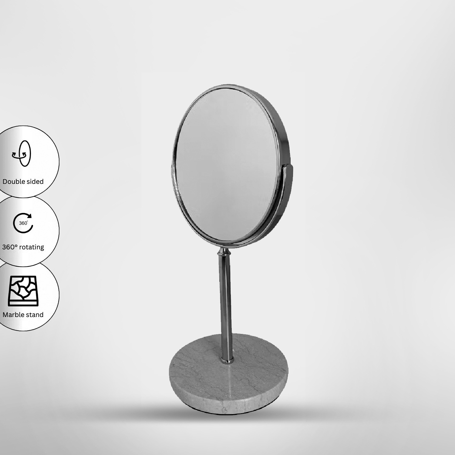 Pearl Coast Perfect View 360° Rotating Mirror: Dual-Sided 1X And 3X Magnification for Flawless Detail