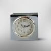 Silver Analog Alarm Clock - 9x9 cm Stylish Design Perfect for Bedroom And Office Decor