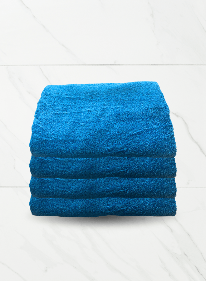 4pc Blue Bath Towel Set 76x152cm Premium Cotton 550 GSM Ultra Soft and Highly Absorbent Hotel And Spa Quality Towels