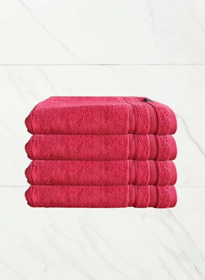 4pc Coral Bath Towel Set 70x150cm Premium Cotton 630 GSM Ultra Soft and Highly Absorbent Hotel And Spa Quality Towels
