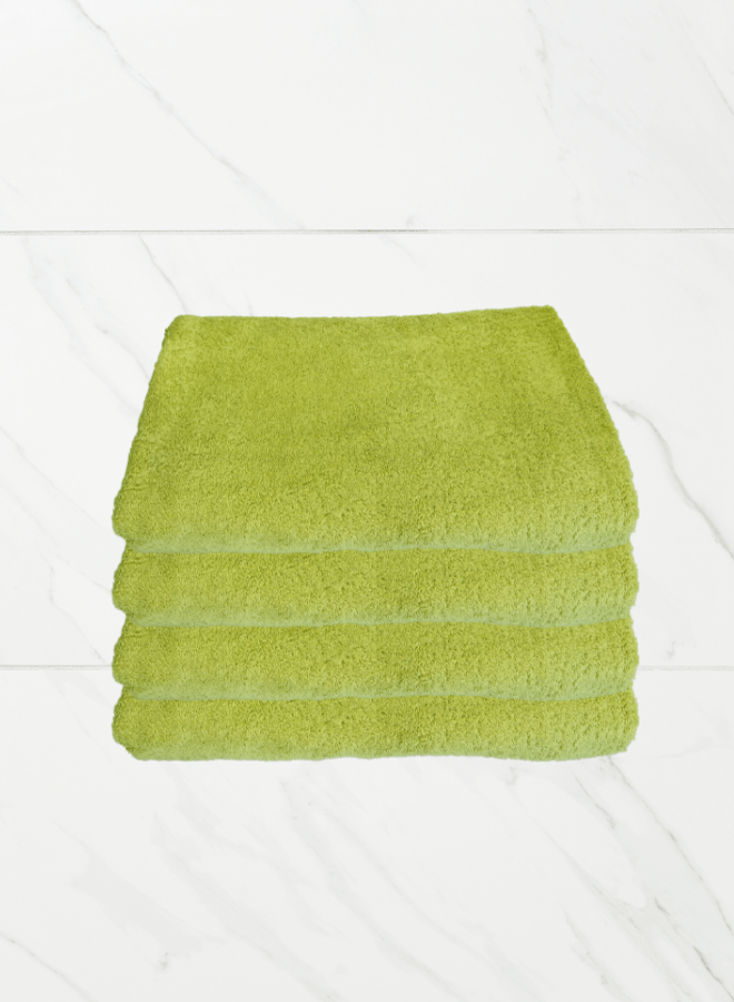 4 Pieces Luxury Bath Towel Set 70x150cm 630 GSM Premium Cotton Ultra Soft and Highly Absorbent Expertly Woven for Durability Hotel And Spa Quality Towels Green