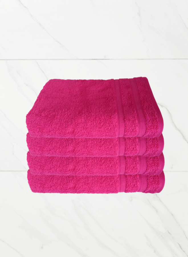 4 Pieces Luxury Pink Bath Towel Set 70X150cm 630 GSM Premium Cotton Ultra Soft and Highly Absorbent Expertly Woven for Durability Hotel And Spa Quality Towels