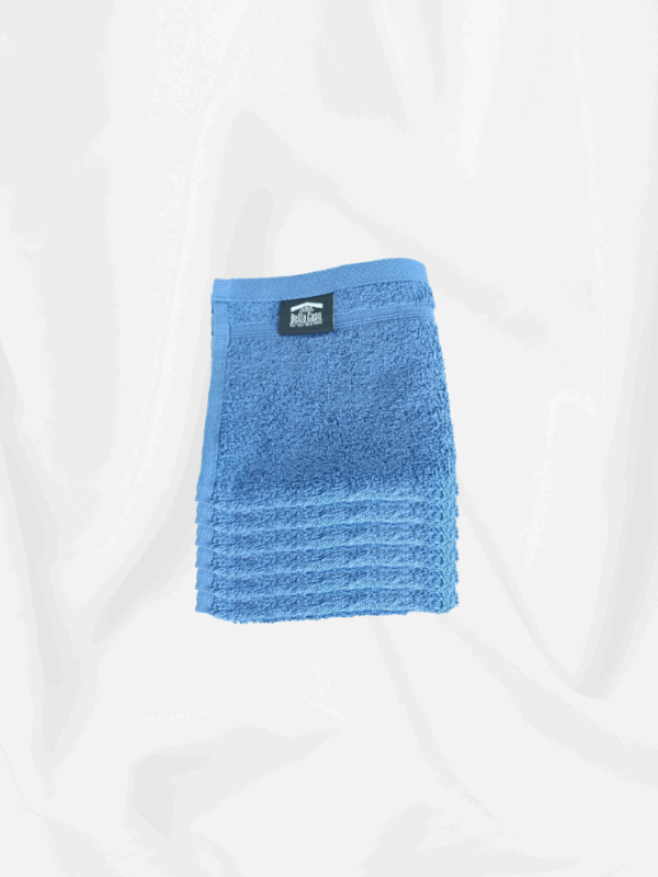 Bella Casa - 6 pc Luxury Face Towel Set (30x30cm) 630 GSM, 100% Premium Cotton, Ultra Soft and Highly Absorbent, Expertly Woven for Durability, Hotel & Spa Quality Towels, Blue