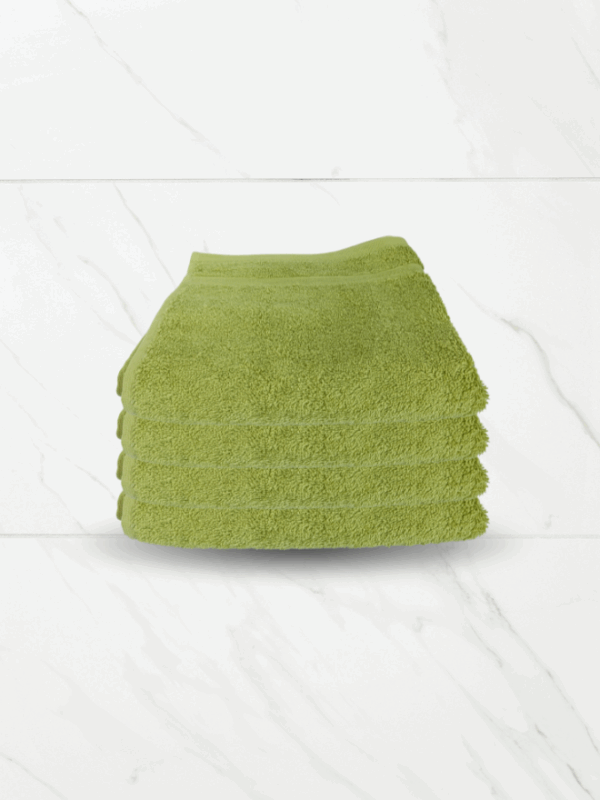 4 Pieces Luxury Hand Towel Set 50x80cm 630 GSM Premium Cotton Ultra Soft and Highly Absorbent Expertly Woven for Durability Hotel And Spa Quality Towels Green