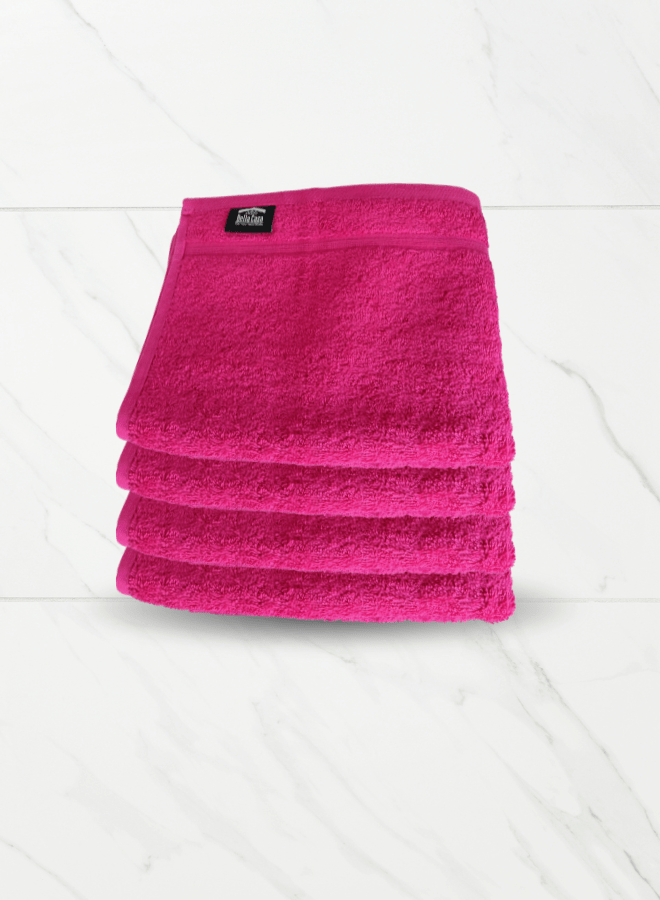 Hand Towel Pink 4 Pieces Luxury Hand Towel Set 50x80cm 630 GSM Premium Cotton Ultra Soft and Highly Absorbent Expertly Woven for Durability Hotel And Spa Quality Towels Pink