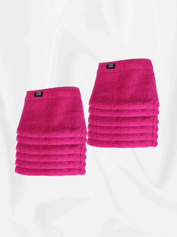 12 Pieces Luxury Face Towel Set 30x30cm 630 GSM Premium Cotton Ultra Soft and Highly Absorbent Expertly Woven for Durability Hotel And Spa Quality Towels Pink
