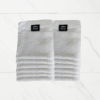 12 pc Luxury Face Towel Set (30x30cm) 630 GSM, 100% Premium Cotton, Ultra Soft and Highly Absorbent, Expertly Woven for Durability, Hotel & Spa Quality Towels, White