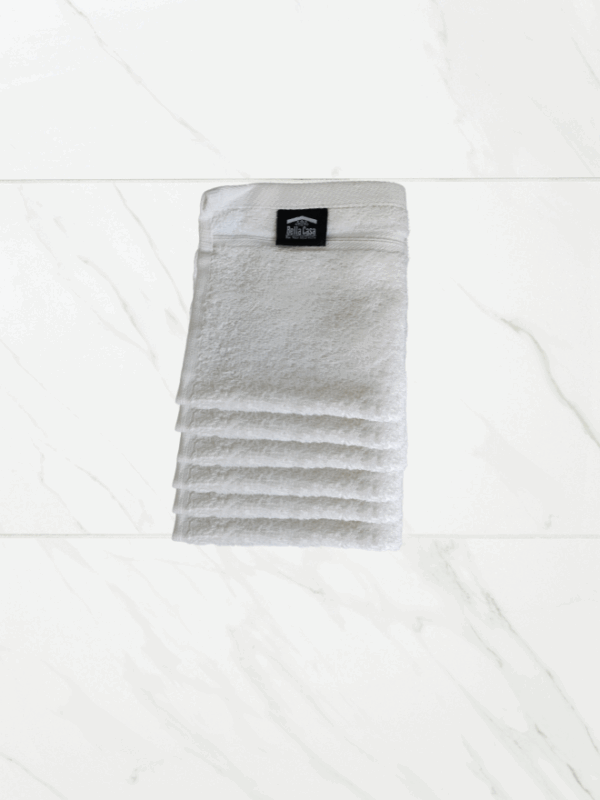 6 pc Luxury Face Towel Set (30x30cm) 630 GSM, 100% Premium Cotton, Ultra Soft and Highly Absorbent, Expertly Woven for Durability, Hotel & Spa Quality Towels, White