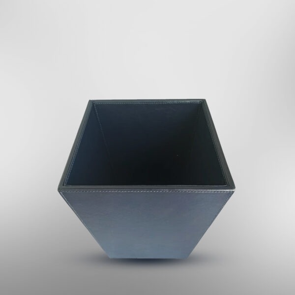 Pearl Coast Classic Leather Trash Cans Waste Paper Basket, Storage Bin for Bathroom, Kitchen, Office and High Class Hotel (BLUE) 28x18 cm