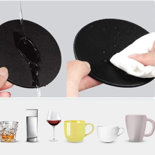 Premium Ceramic Glass Coaster – Pack of 6 | Elegant Surface Protector for Home, Office, Hotels