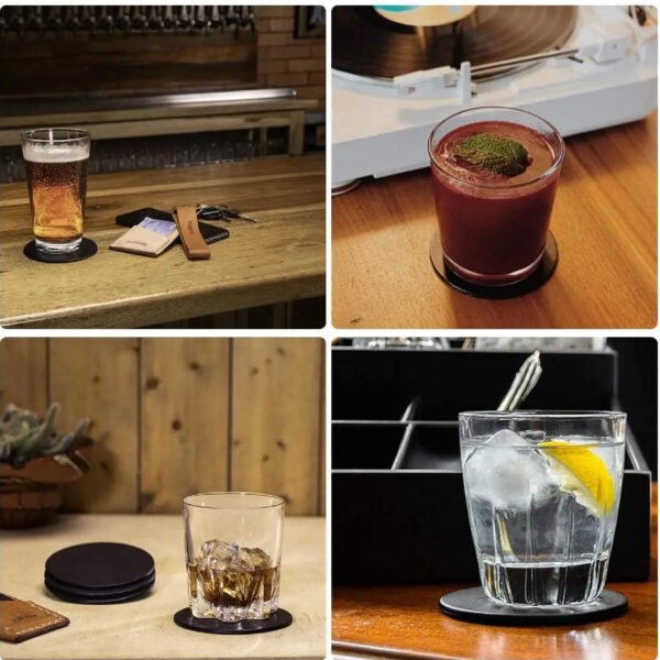 Premium Ceramic Glass Coaster – Pack of 6 | Elegant Surface Protector for Home, Office, Hotels