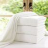 4pc Luxury White Bath Towel Set 70x150cm Premium Cotton 550 GSM Ultra Soft and Highly Absorbent Expertly Woven for Durability Hotel And Spa Quality Towels