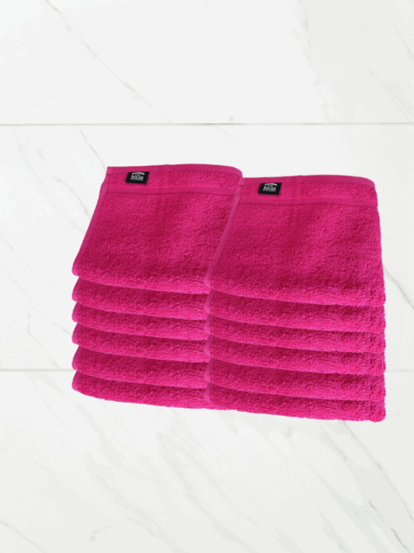 12 Pieces Luxury Face Towel Set 30x30cm 630 GSM Premium Cotton Ultra Soft and Highly Absorbent Expertly Woven for Durability Hotel And Spa Quality Towels Pink
