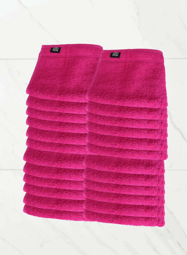 24 Pieces Luxury Face Towel Set 30x30cm 630 GSM Premium Cotton Ultra Soft and Highly Absorbent Expertly Woven for Durability Hotel And Spa Quality Towels Pink