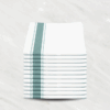 Soft Linen Wiping Cloth, White with Green stripe (50x70 cm) | pack of (number) Pack of 12