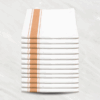 Soft Linen Wiping Cloth, White with Yellow stripe (50x70 cm) | Pack of 12