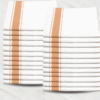 Soft Linen Wiping Cloth, White with Yellow stripe (50x70 cm) | Pack of 24