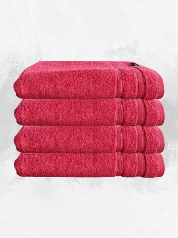 4pc Coral Bath Towel Set 70x150cm Premium Cotton 630 GSM Ultra Soft and Highly Absorbent Hotel And Spa Quality Towels