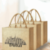 Dubai Souvenir Jute Bag – EcoChic Tote Bags | Pack of 3 | Durable, Stylish & Reusable