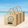 Dubai Souvenir Jute Bag – EcoChic Tote Bags | Pack of 3 | Durable, Stylish & Reusable