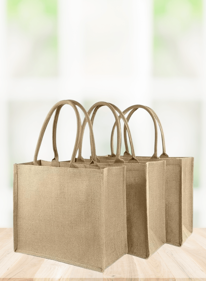 Dubai Souvenir Jute Bag – EcoChic Tote Bags | Pack of 3 | Durable, Stylish & Reusable