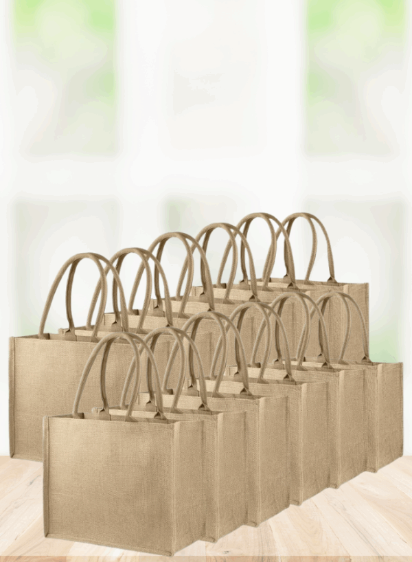 Dubai Souvenir Jute Bag – EcoChic Tote Bags | Pack of 12 | Durable, Stylish & Reusable