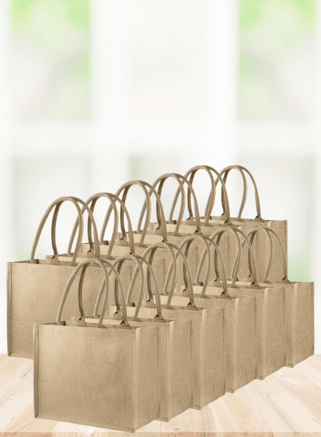 1 Dubai Souvenir Jute Bag – EcoChic Tote Bags | Pack of 12 | Durable, Stylish & Reusable