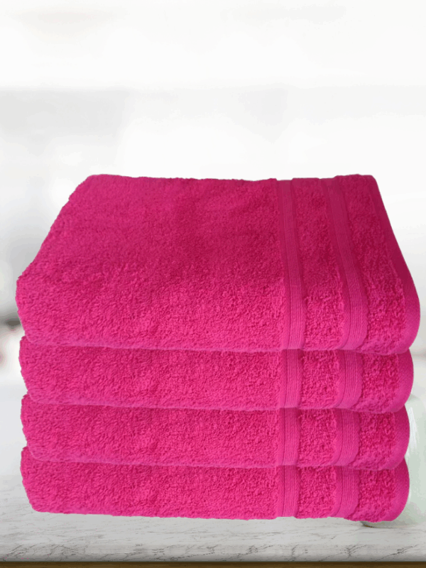 4 Pieces Luxury Pink Bath Towel Set 70X150cm 630 GSM Premium Cotton Ultra Soft and Highly Absorbent Expertly Woven for Durability Hotel And Spa Quality Towels