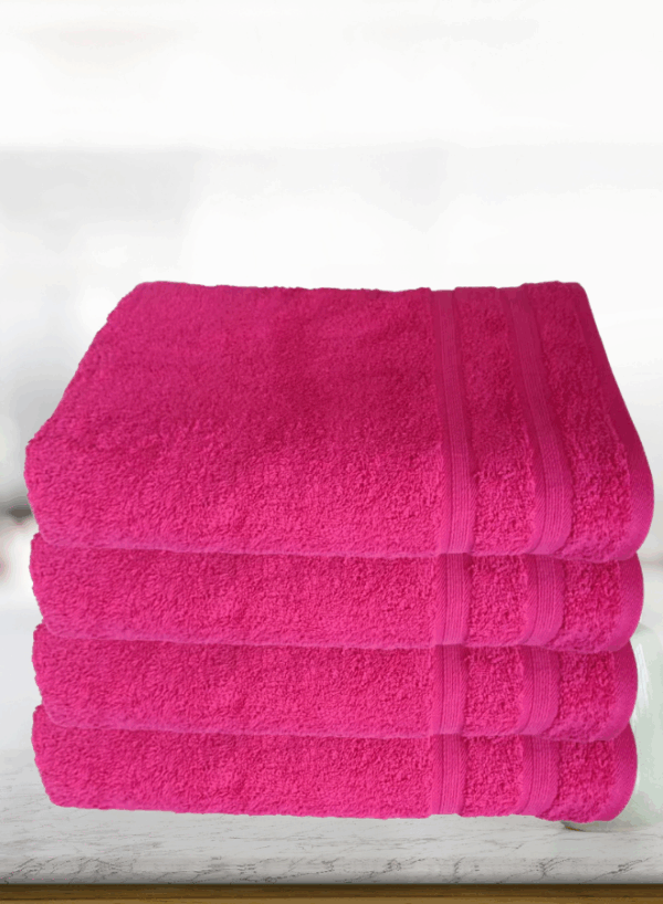 4 Pieces Luxury Pink Bath Towel Set 70X150cm 630 GSM Premium Cotton Ultra Soft and Highly Absorbent Expertly Woven for Durability Hotel And Spa Quality Towels