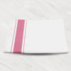 Soft Linen Wiping Cloth, White with Pink stripe (50x70 cm) | Pack of 12