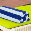 4pcs Luxury Oversized Beach Towel Set Pack of 4 90x180cm Extra Large Premium Cotton 550 GSM Ultra Soft and Highly Absorbent Pool Cabana Stripe Hotel And Spa Quality Towels Blue and White Stripe.