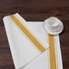 Soft Linen Wiping Cloth, White with Yellow stripe (50x70 cm) | Pack of 24