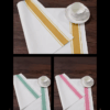 Soft Linen Wiping Cloth, White with Pink, Yellow and Green stripe (50x70 cm) | Pack of 12