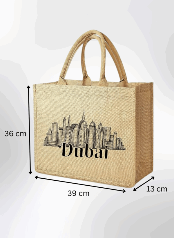 Dubai Souvenir Jute Bag – EcoChic Tote Bags | Pack of 6 | Durable, Stylish & Reusable