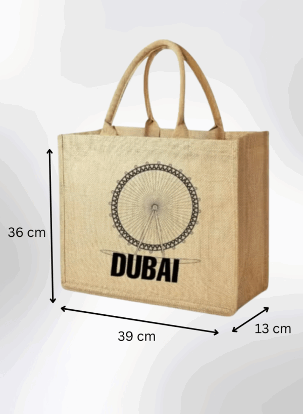 Dubai Souvenir Jute Bag – EcoChic Tote Bags | Pack of 6 | Durable, Stylish & Reusable