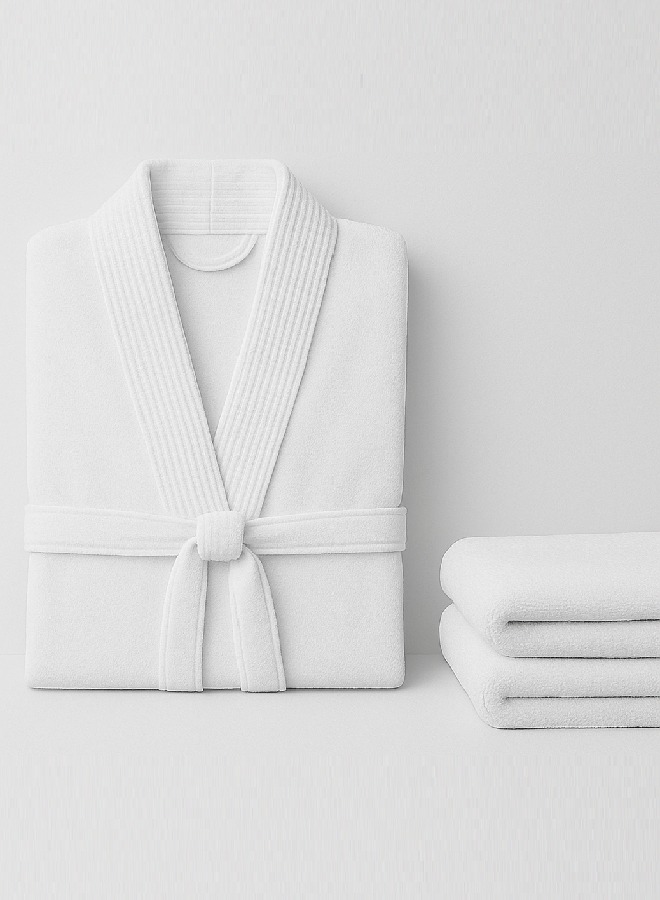 3 400 GSM Velour Cotton Bathrobe – Kimono Style | Luxurious & Lightweight | Ultra-Soft Finish | Unisex Loungewear | 125cm Length