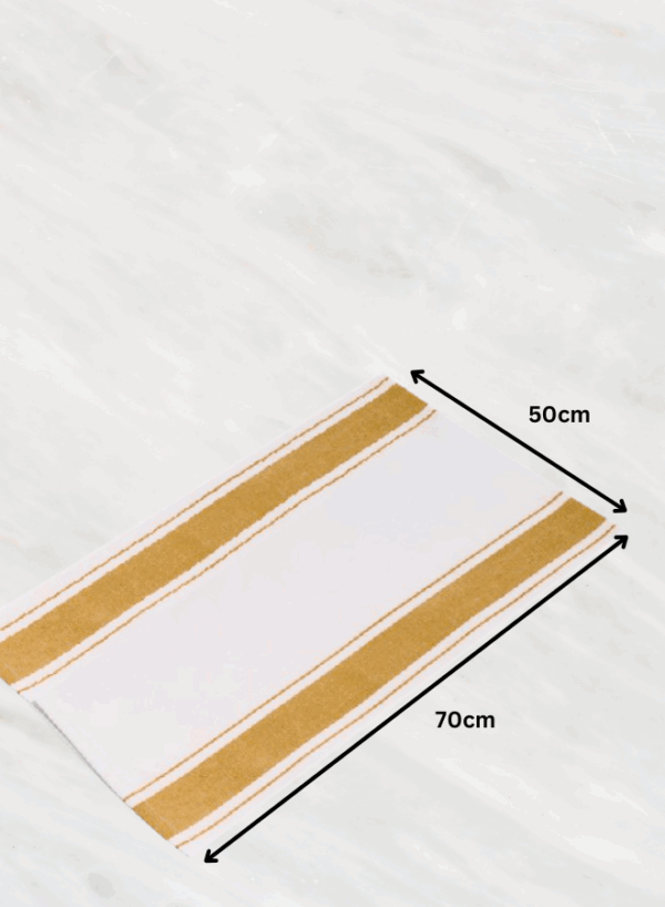 Soft Linen Wiping Cloth, White with Yellow stripe (50x70 cm) | Pack of 24