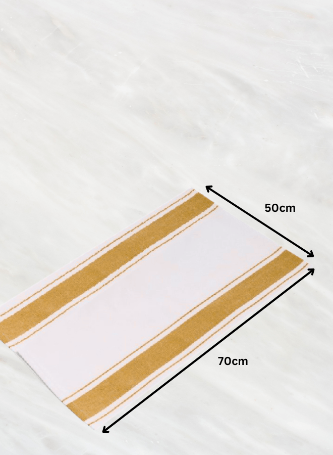 4 Soft Linen Wiping Cloth, White with Yellow stripe (50x70 cm) | Pack of 12