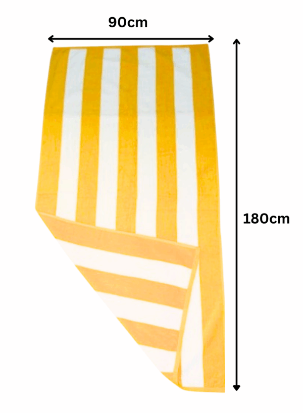 4 Pcs Luxury Oversized Beach Towel Set Pack of 4 90x180cm Extra Large Premium Cotton 600 GSM Ultra Soft and Highly Absorbent Pool Cabana Stripe Hotel And Spa Quality Towels Yellow and White Stripe