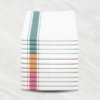 Soft Linen Wiping Cloth, White with Pink, Yellow and Green stripe (50x70 cm) | Pack of 12