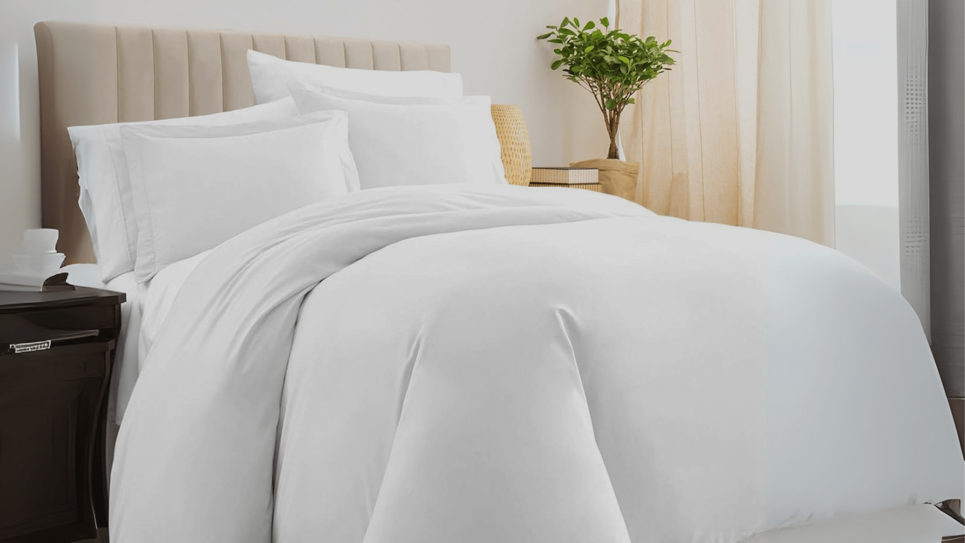 2 Luxurious Stripe Duvet Cover Set | 3 pc White Bedding Set 1 Duvet Cover 0.5cm Stripe 230x220cm 2 Pillowcases 60x90+15cm