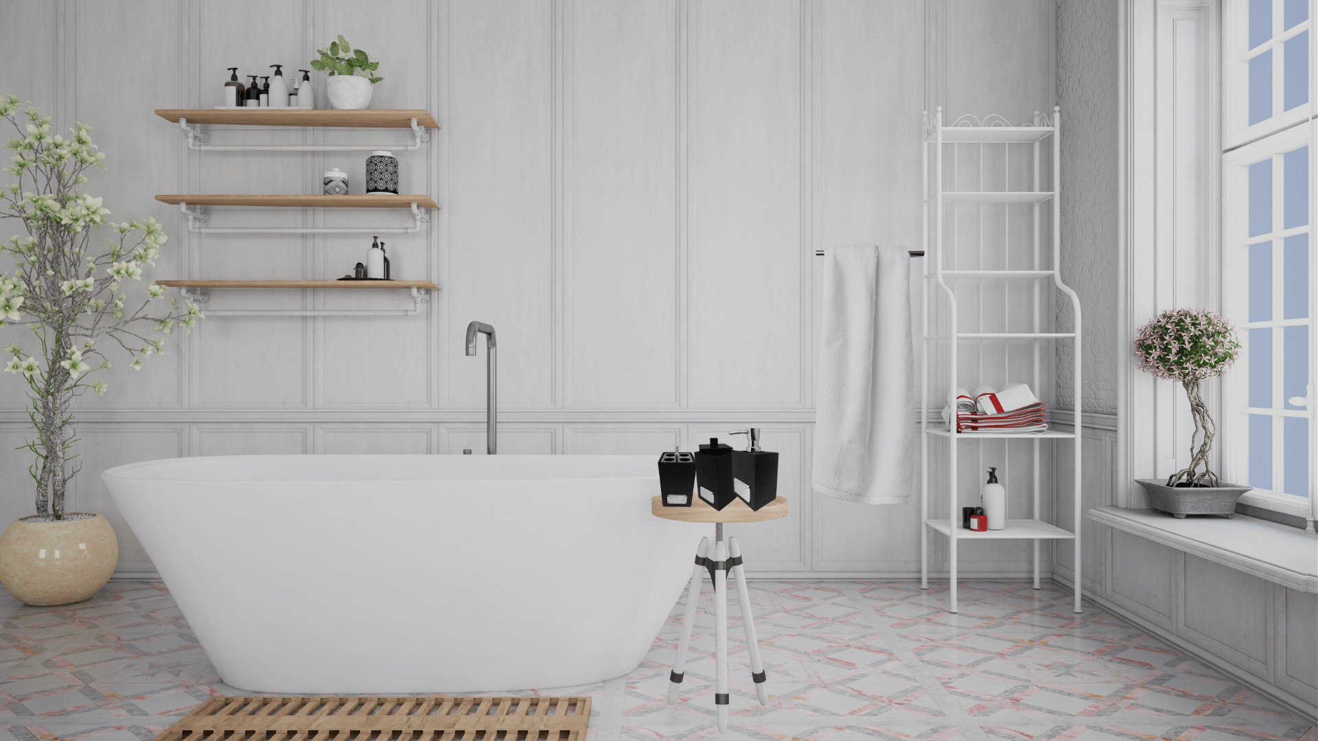 Luxury 4 Pieces Bathroom Accessory Set - Dispenser Soap Dish Toothbrush Holder And Amenities Jar