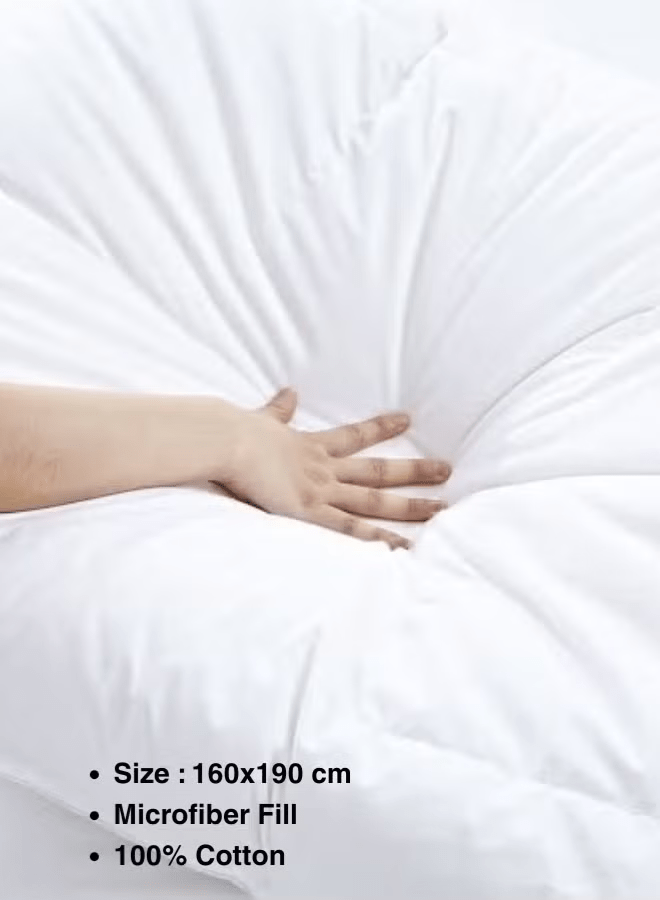 All-Season Duvet 160x190 cm – Microfiber Fill with Cotton Cover – Soft & Lightweight Comfort