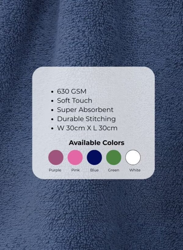 Pearl Coast Luxury Face Towel Set – 30x30cm Premium 100% Cotton, 630 GSM – Ultra Soft, Highly Absorbent Hotel & Spa Quality Towels