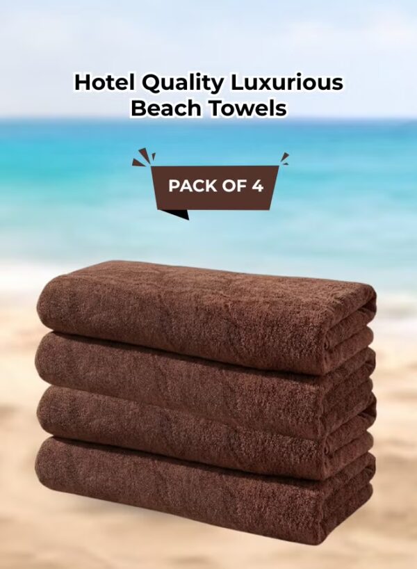 Pearl Coast Oversized Beach Towel Set (Pack of 4) | 90x180cm | Extra Large | Premium Cotton | 600 GSM | Super Soft and Highly Absorbent | Hotel And Spa Quality Towels
